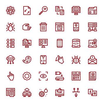 36 Bold Line Pixel Optimized Icons tailored for Application 128x128 interface vector