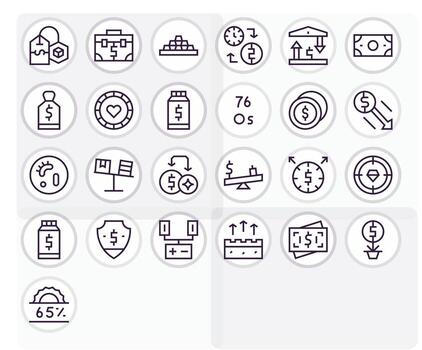 25 regular línea editable íconos para valor gráficos vector