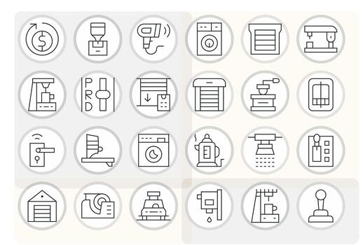 24 Editable Retina Ready Icons for Automatic in elegant Thin Line design vector