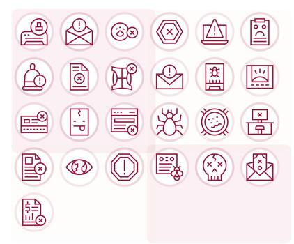 Error Message Editable Set with 25 Retina Ready Regular Line Icons vector