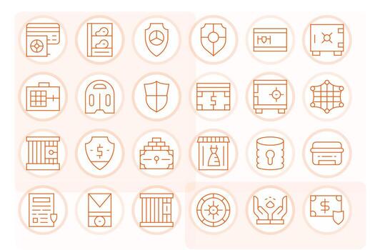 custodia escalable conjunto presentando 24 píxel Perfecto Delgado línea 256x256 íconos vector