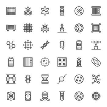 Bold Line Pixel Optimized Icons from Cell Set with 36 Retina Ready Icons vector