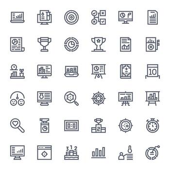 36 Bold Line Icons for Results in crisp 256x256 Pixel Optimized resolution vector