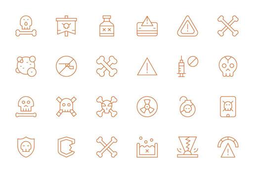 Unsafe Ultimate Package with 24 Retina Ready Thin Line Editable Icons vector