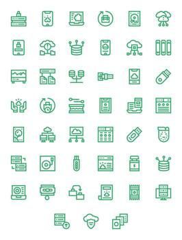 Backup Icon Set with 45 Bold Line Retina Ready Editable Graphics vector