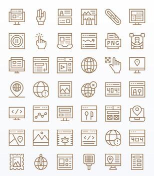 Website Display Perfect Set with 42 Retina Ready Regular Line Icons vector