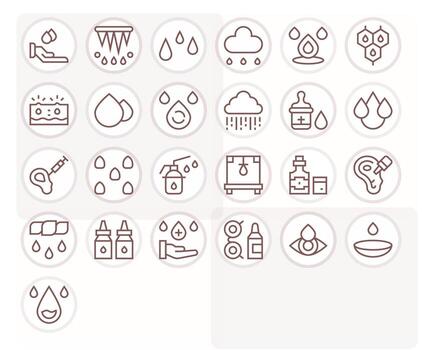 25 íconos para gotas optimizado en monitor Perfecto alto resolución regular línea resolución vector