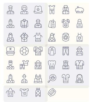 Uniform Icon Toolkit featuring 40 Grid Fitted 256x256 Thin Line elements vector