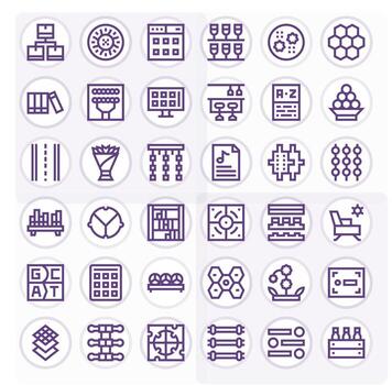 36 negrita línea íconos para arreglo en crujiente 256x256 monitor Perfecto resolución vector