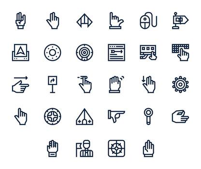 28 Retina Ready Bold Line Icons for Pointer with Detail Enhanced precision vector