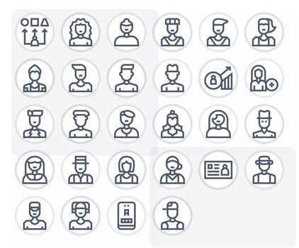 28 Retina Ready Pixel Optimized Icons for Signup in Bold Line Theme vector