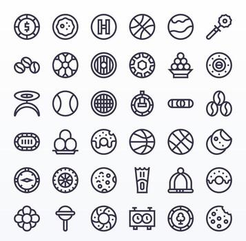 36 negrita línea píxel alineado 128x128 íconos desde redondo suite vector