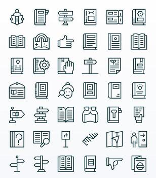 42 regular línea íconos diseñado para guía en 64 x 64 píxel optimizado formato vector