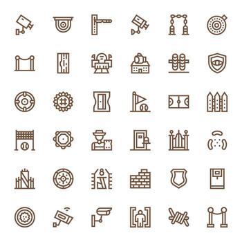 36 Icons for Perimeter optimized in PIXEL Perfect 128x128 Bold Line resolution vector