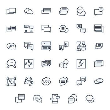 35 Regular Line Display Perfect Icons tailored for Online Chat High Resolution interface vector