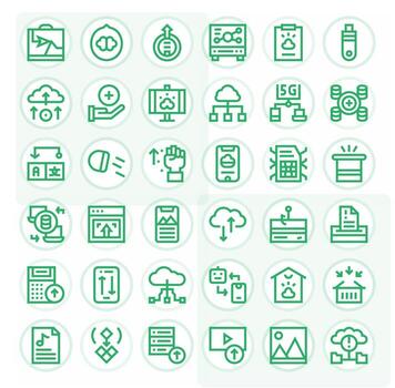 36 High Resolution Bold Line PIXEL Perfect Icons for Upload Projects vector