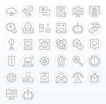 Issue Graphics featuring 32 Thin Line Grid Fitted 64x64 Designs vector