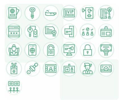 25 editable regular línea íconos desde autorización colección vector