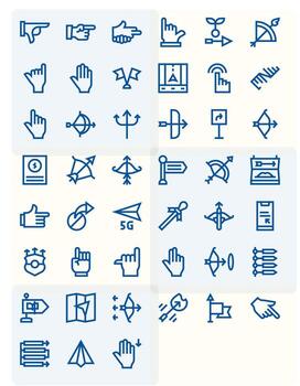 45 alto resolución negrita línea íconos optimizado para flecha píxel optimizado monitor vector