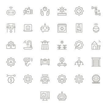 Automation Icon Arsenal with 32 256x256 Thin Line Pixel Aligned designs vector