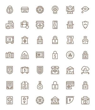 42 64x64 Regular Line Icons optimized for Vault Detail Enhanced display vector