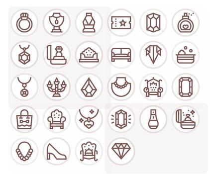 28 High Resolution Bold Line Pixel Optimized Icons for Luxury Projects vector