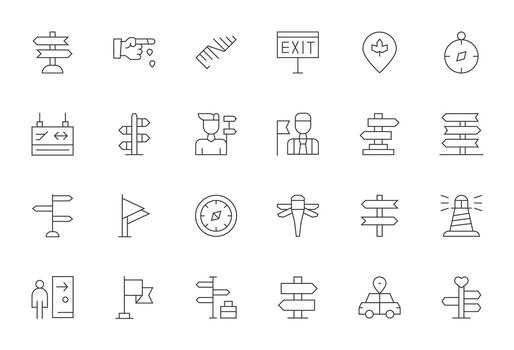 orientación gráficos presentando 24 Delgado línea detalle mejorado alto resolución diseños vector