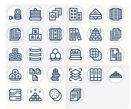 28 íconos para apilar optimizado en cuadrícula equipado 256x256 negrita línea resolución vector