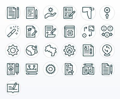 25 Regular Line Icons designed for Change in Retina Ready Display Perfect format vector