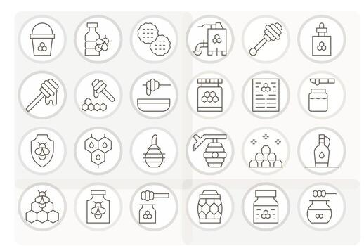 Thin Line Editable Icons from Honey Set with 24 128x128 Icons vector