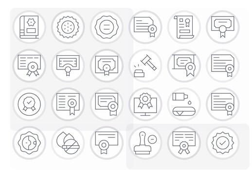 24 Icons for Seal featuring High Resolution Display Perfect Thin Line Graphics vector