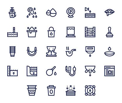 Desbordamiento digital paquete conteniendo 28 editable negrita línea 128x128 íconos vector