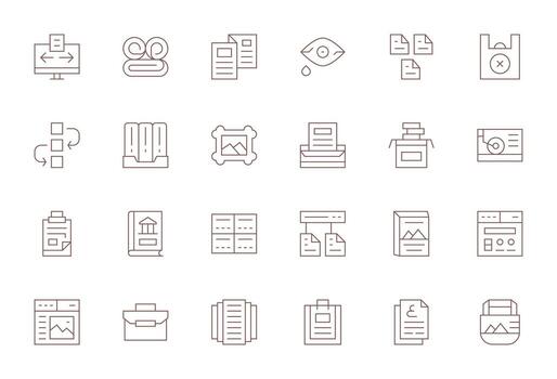 24 Icons inspired by Folder in Display Perfect 256x256 Thin Line quality vector