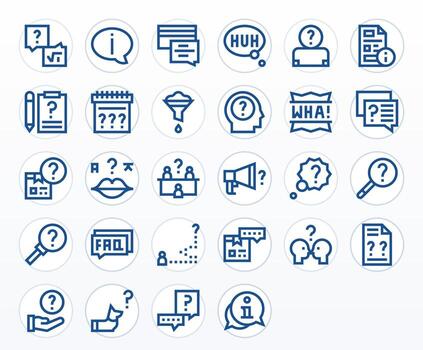 Clarification Essential Set including 28 PIXEL Perfect Bold Line High Resolution Icons vector
