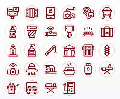 28 Pixel Aligned Bold Line Icons designed for Portable Interface vector