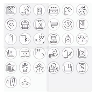 Item Premium Bundle with 32 128x128 Pixel Optimized Thin Line Icons vector