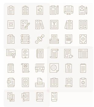 Paperwork Complete Package with 40 256x256 Thin Line Display Perfect Icons vector