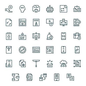 35 Regular Line Editable Designs for Upload 256x256 Icons vector