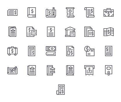 Ledger Icon Library with 25 Regular Line 64x64 Display Perfect Designs vector