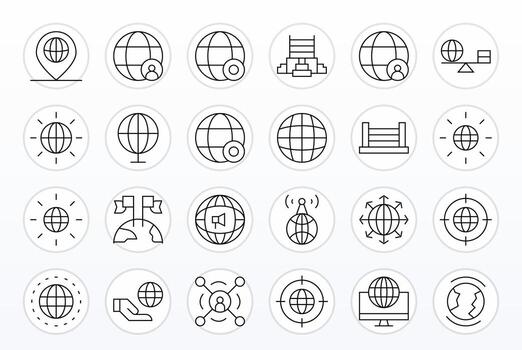 Reach Icon Set with 24 Thin Line High Resolution Display Perfect Graphics vector