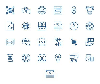 intercambiar diseño íconos presentando 25 píxel optimizado regular línea estilo vector