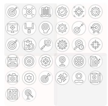 32 Thin Line Pixel Optimized High Resolution Icons from Objective Suite vector