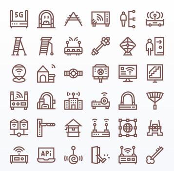 36 64x64 Bold Line Icons optimized for Access Point Display Perfect display vector