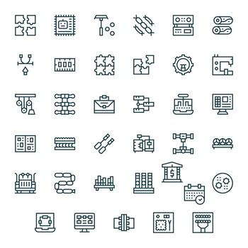 35 monitor Perfecto regular línea íconos diseñado para componentes interfaz vector