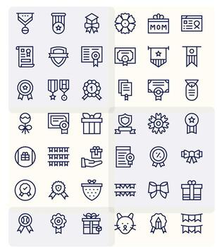 42 píxel optimizado íconos temática alrededor cinta en 128x128 regular línea formato vector