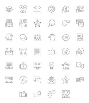40 128x128 Thin Line Icons optimized for Feedback Display Perfect display vector