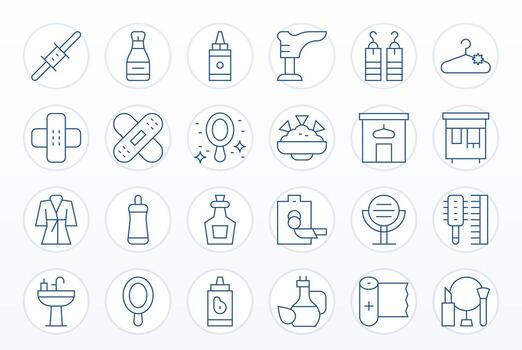 vendaje icono caja de herramientas presentando 24 cuadrícula equipado 256x256 Delgado línea elementos vector