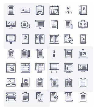 42 regular línea íconos diseñado para lista en 256x256 editable formato vector