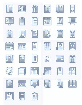 45 píxel alineado negrita línea íconos diseñado para lista interfaz vector