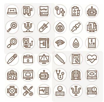 36 Bold Line Display Perfect Icons tailored for Diagnostic High Resolution interface vector